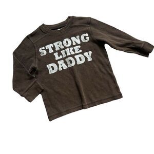 Boys Crazy 8 2011 Strong Like Daddy Waffle Knit Thermal Style LS Shirt  Sz 3